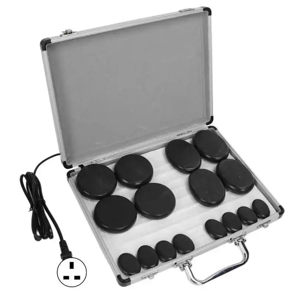 Premium Hot Stone Massage Kit Waterless Heating Spa Stones Set For Deep Relaxation Pain Relief 16