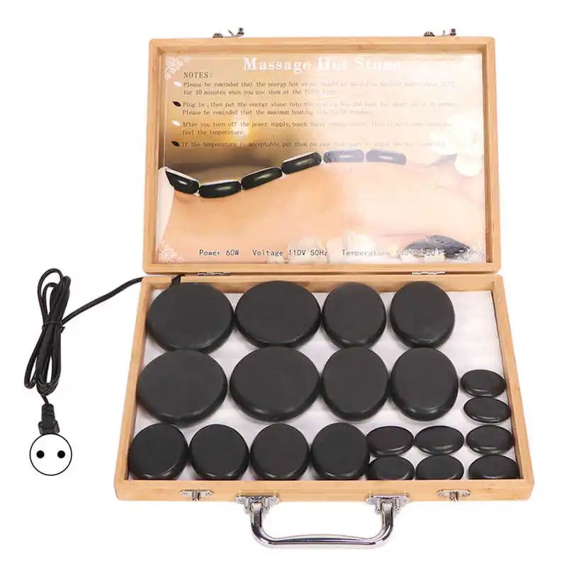 Premium Hot Stone Massage Kit Waterless Heating Spa Stones Set For Deep Relaxation Pain Relief 8