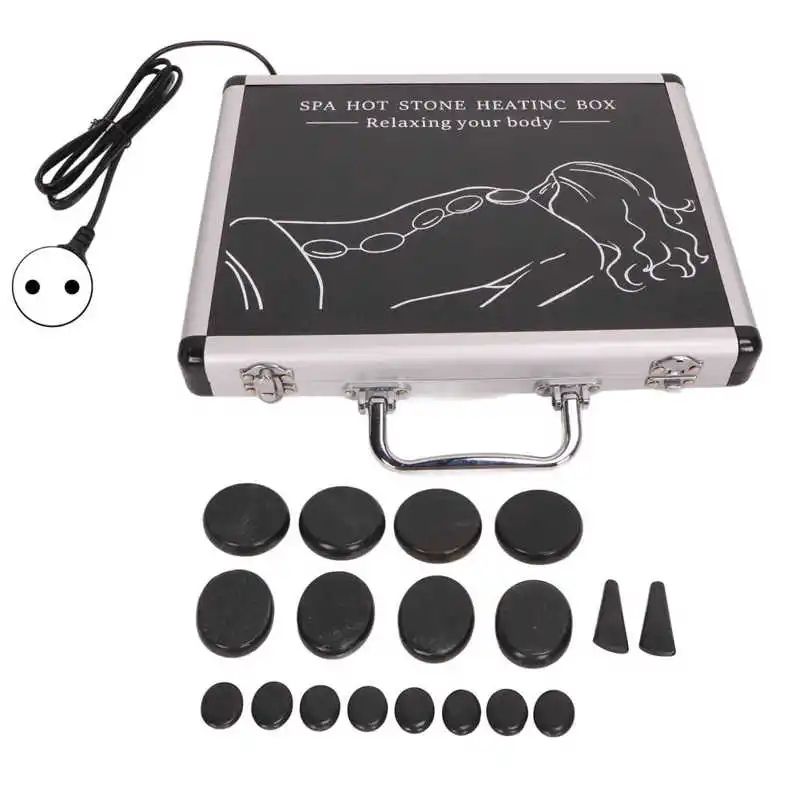 Premium Hot Stone Massage Kit Waterless Heating Spa Stones Set For Deep Relaxation Pain Relief 6