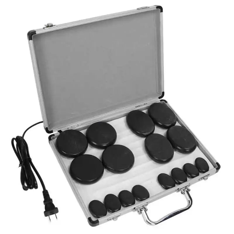 Premium Hot Stone Massage Kit Waterless Heating Spa Stones Set For Deep Relaxation Pain Relief 14