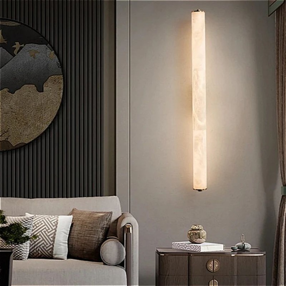 Luxury Spanish Marble LED Wall Sconce Full Copper Modern Snowflake Design 0