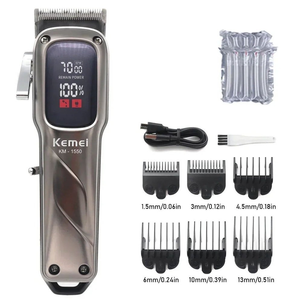Professional Cordless Hair Clipper USB Rechargeable Trimmer With LED Display SalonGrade Precision 6
