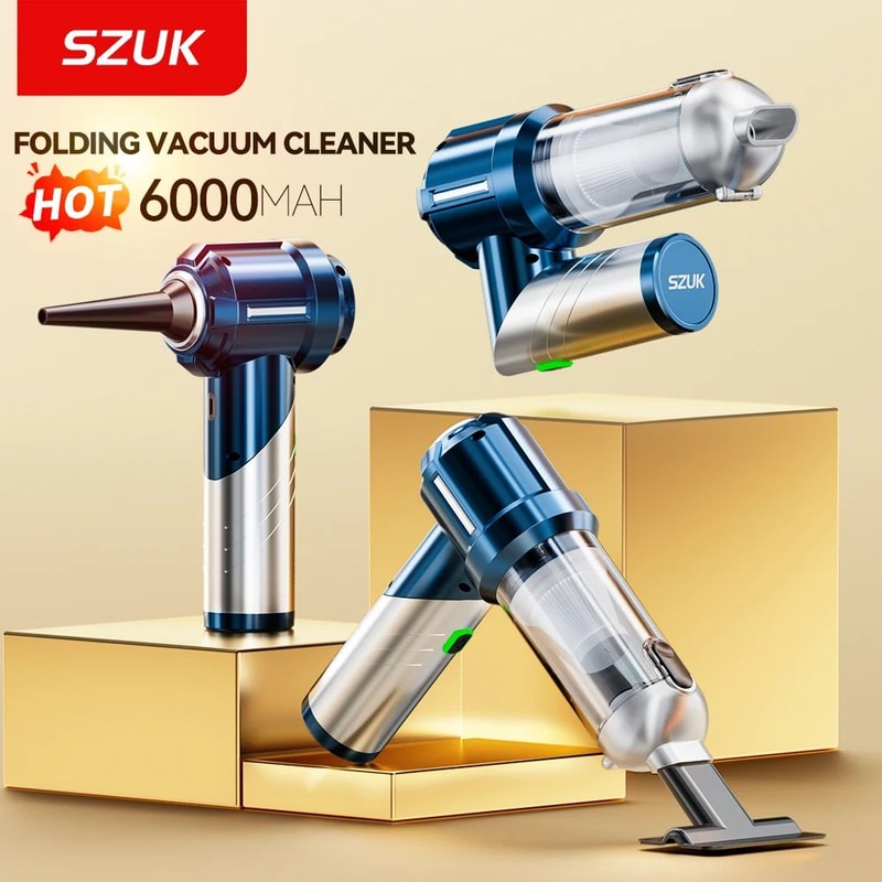 SZUK Foldable Wireless Portable Car Vacuum With Strong Suction Vacuum Power For Quick Car Cleanups 4