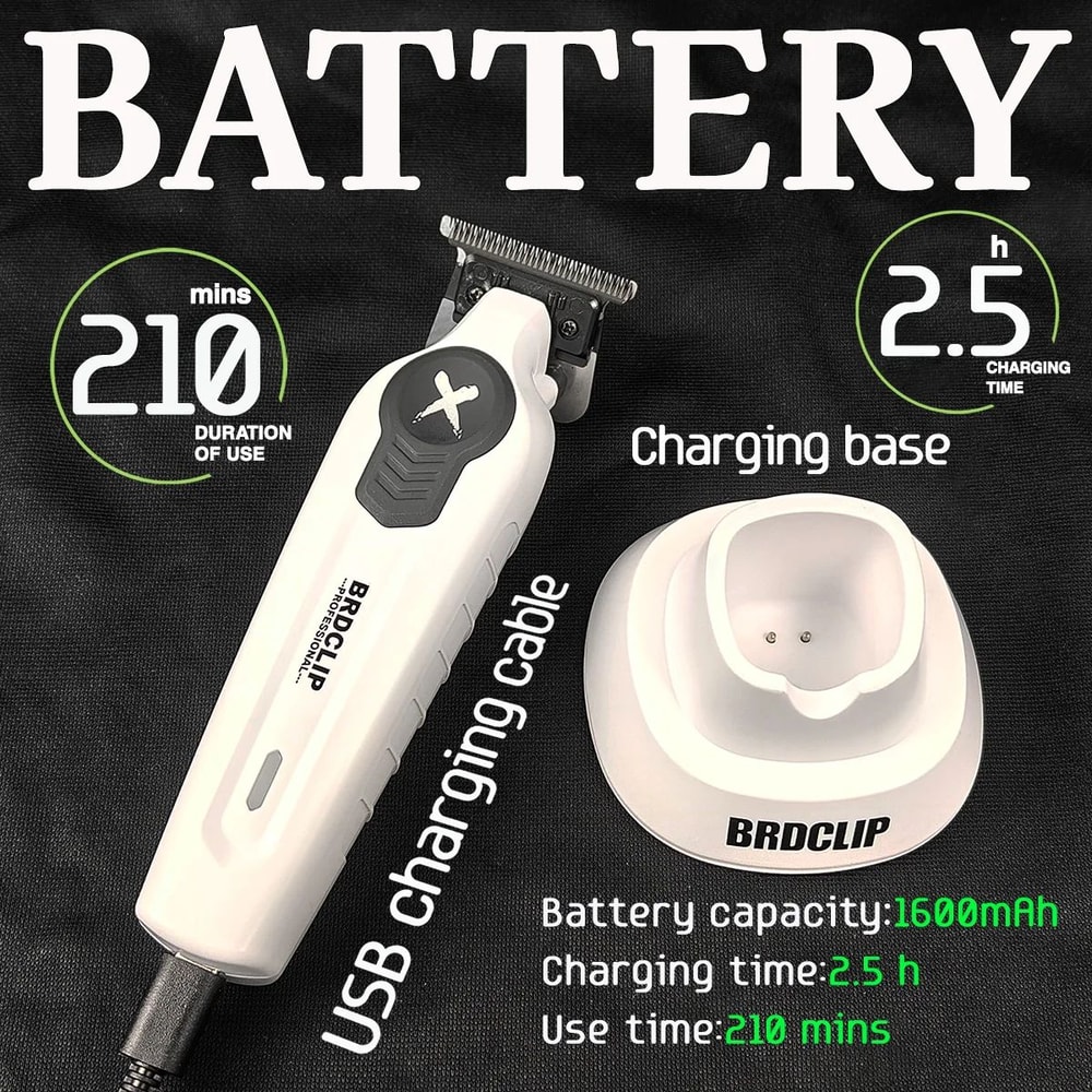 BRDCLIP X Series Professional Cordless Hair Trimmer Electric Hair Clipper With DLC Blade HighSpee 4