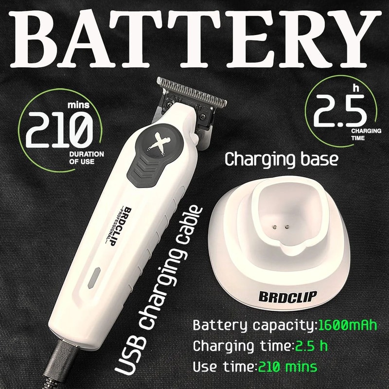 BRDCLIP X Series Professional Cordless Hair Trimmer Electric Hair Clipper With DLC Blade HighSpee 4