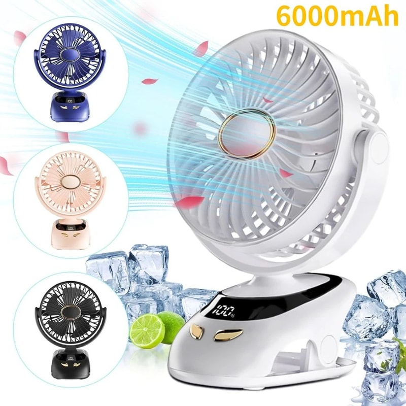 UltraCool Portable USB ClipOn Fan Personal Desk Travel Cooling Fan 8