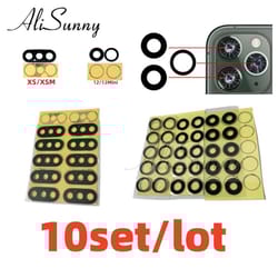 alisunny 10-pack rear camera glass replacement with 3m adhesive for iphone 11/12/13/14 series