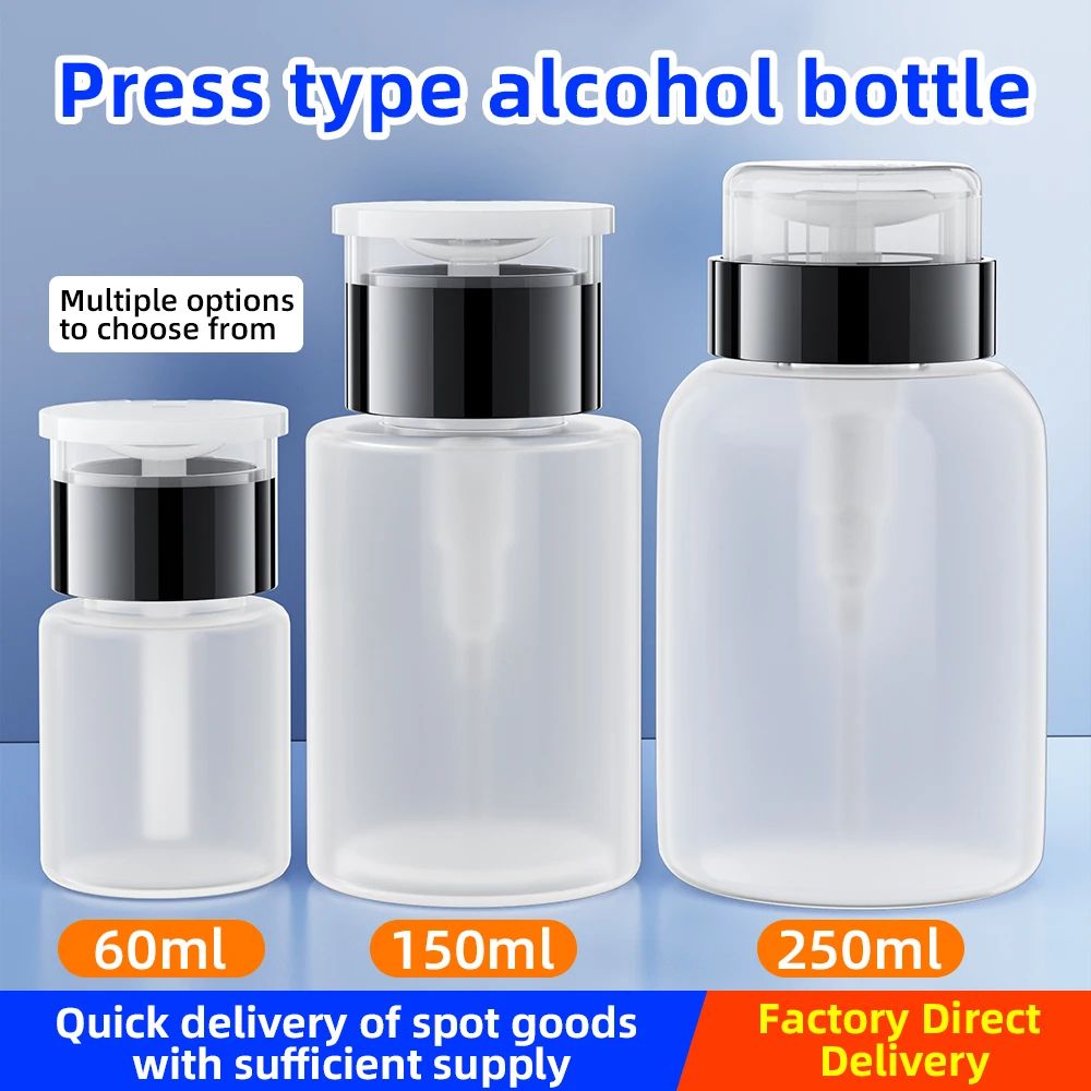 Premium Clear Refillable Press Pump Bottle LeakProof 60150250 Ml Empty Alcohol Bottles Dispenser F 0