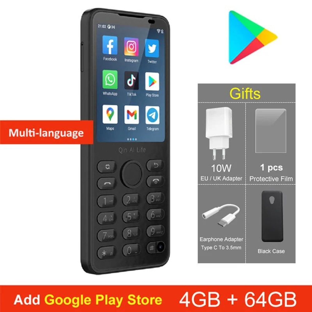 Qin F21 Pro Compact Android Keypad Phone 28 Touchscreen 4G Unlocked 3
