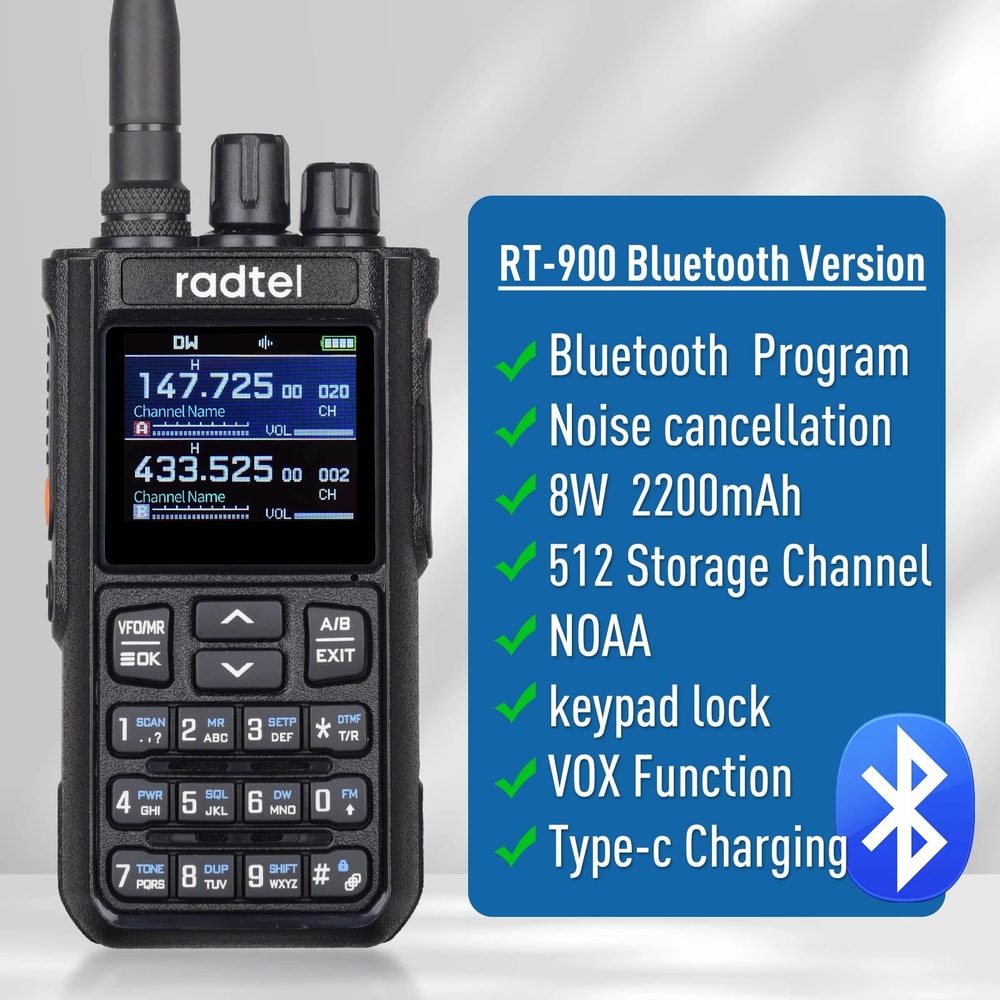 Radtel RT900 MultiBand Full Band Ham Radio Handheld Two Way Radio With 256 Channels 6