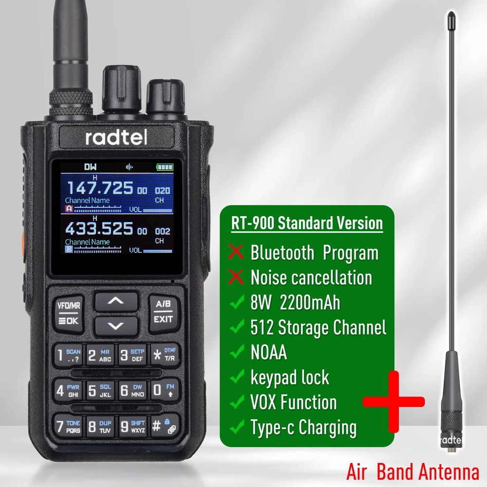 Radtel RT900 MultiBand Full Band Ham Radio Handheld Two Way Radio With 256 Channels 15
