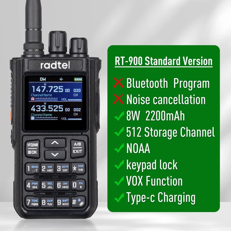 Radtel RT900 MultiBand Full Band Ham Radio Handheld Two Way Radio With 256 Channels 13
