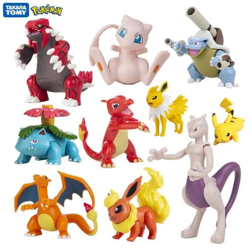 Takara Tomy Pokemon Mini Figures (4–13cm) – Pikachu, Mewtwo & Friends PVC Collectibles