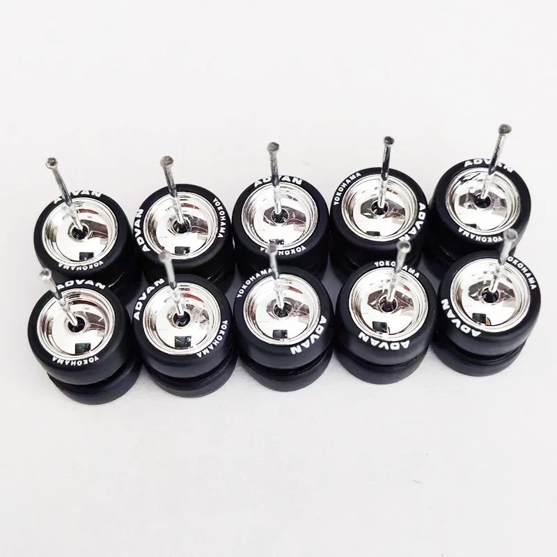 Premium 164 Scale Model Car Alloy Wheels Rubber Tires 5Set Diecast Upgrade Kit 9