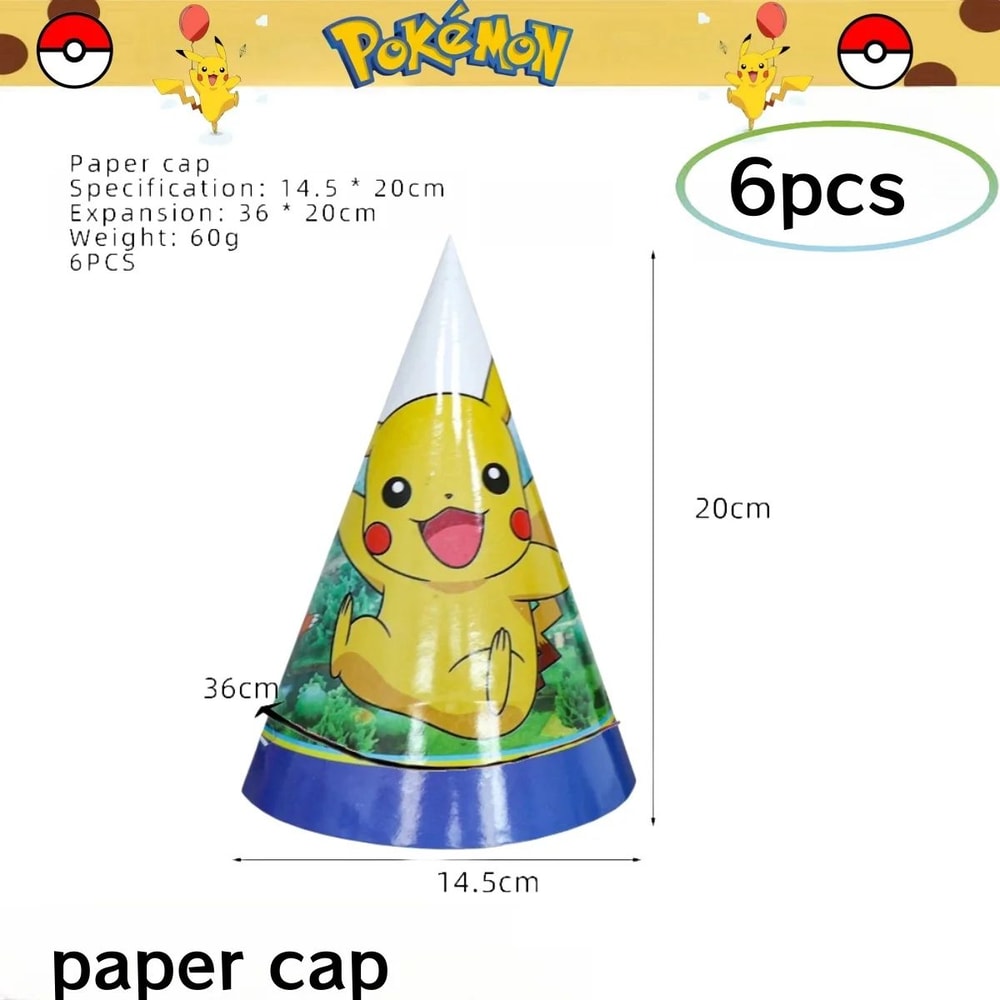 Pikachu Birthday Party Decorations Set Pokemon Party Supplies With DIY Stickers Plates Tablecloth 12