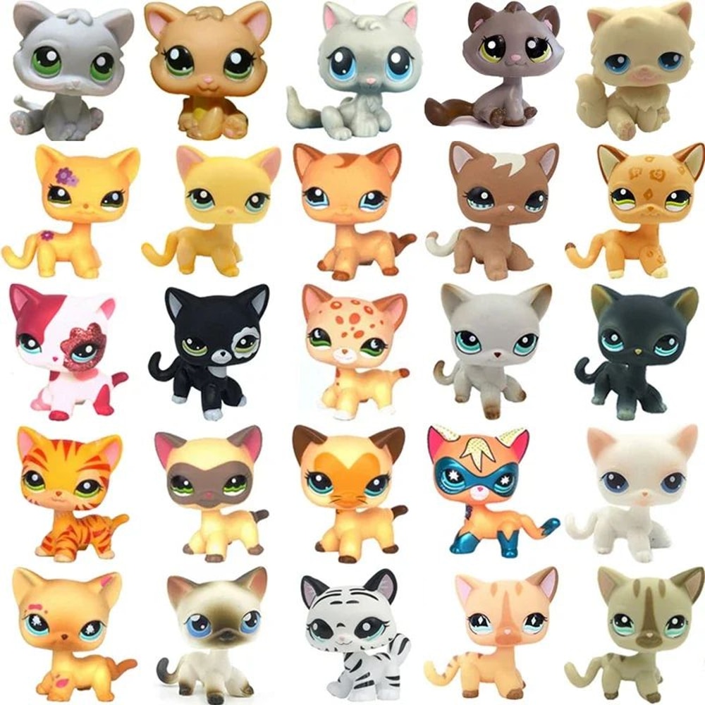 Mini LPS Bobblehead Figure ShortHair Kitten Collectible Mini Pet Toy 0