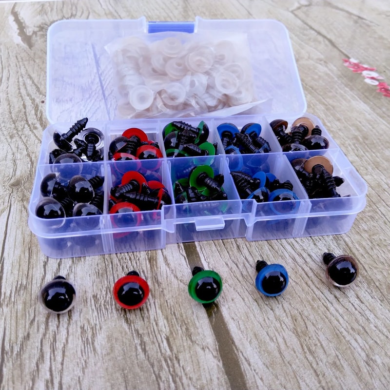 Premium Assorted Plastic Safety Eyes For Toys Dolls 100pcs Mix Sizes For Crafting Amigurumi 4
