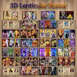 3d lenticular anime poster print for room decor – dragon ball z & one piece (unframed)