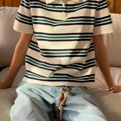 hirsionsan womens cotton polo neck t shirt – casual loose crop top summer tee