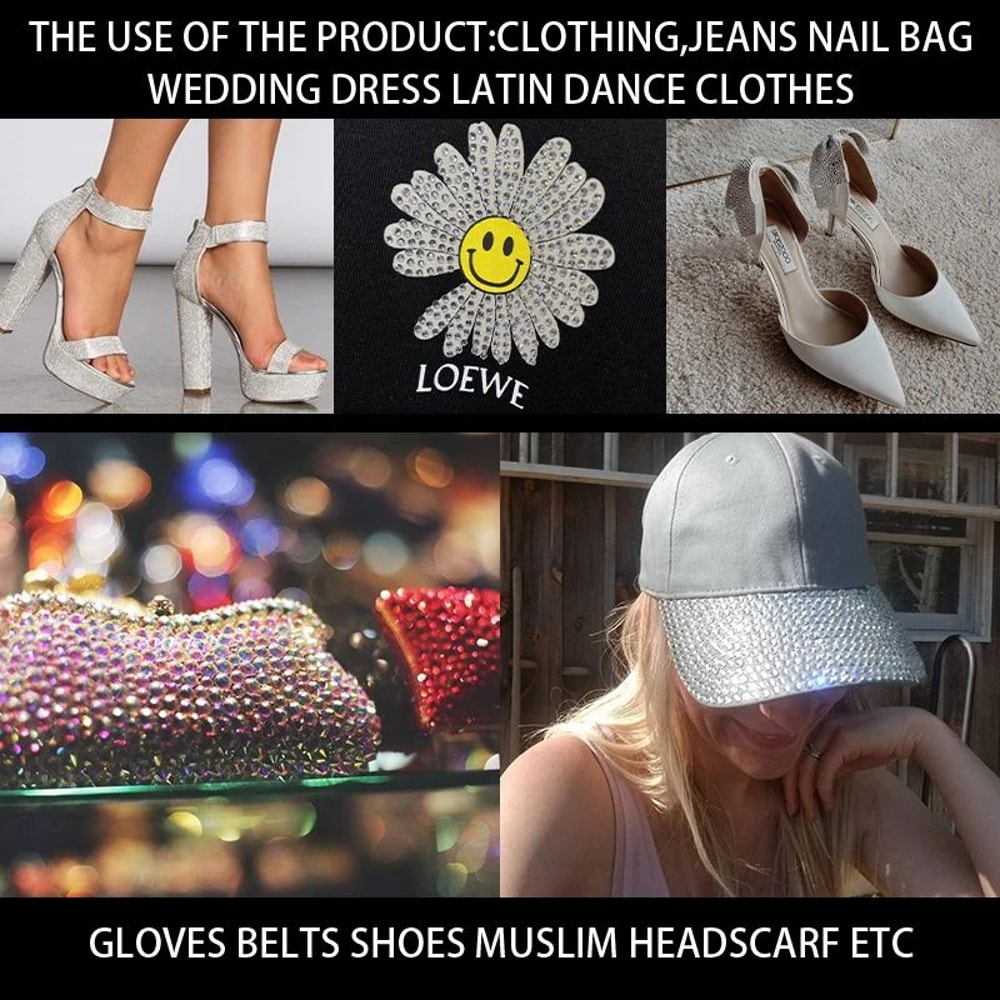 Premium Crystal Hotfix Rhinestones Clear AB Flatback IronOn Sparkle Stones For Clothes DIY 5