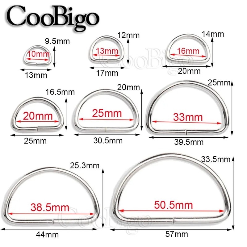 HeavyDuty Metal DRing Buckles For Belts Bags DIY Crafting 1