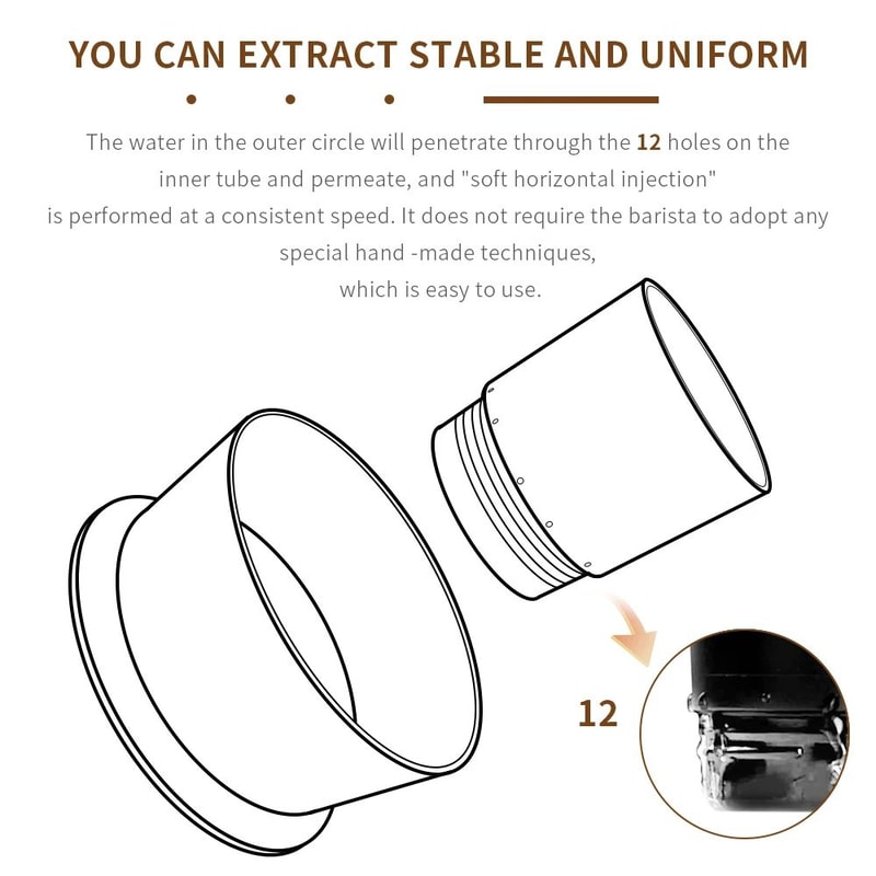 Premium Detachable Espresso Coffee Filter Cup Hoop Coffee Brewer Compatible Accessory 3