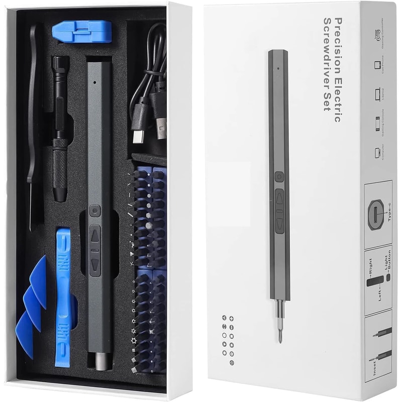 Cordless Electric Screwdriver Pro Kit Precision Screwdriver Set With Magnetic Screwdriver Bits USB 0