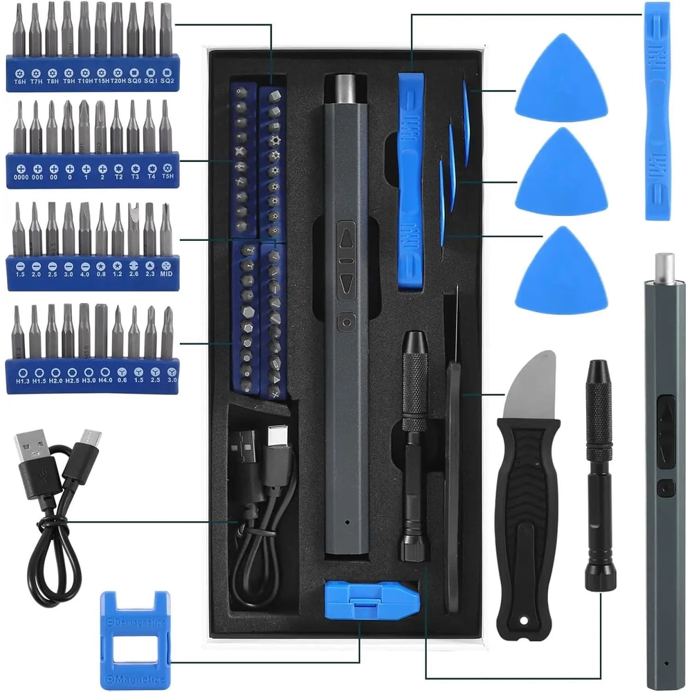 Cordless Electric Screwdriver Pro Kit Precision Screwdriver Set With Magnetic Screwdriver Bits USB 1