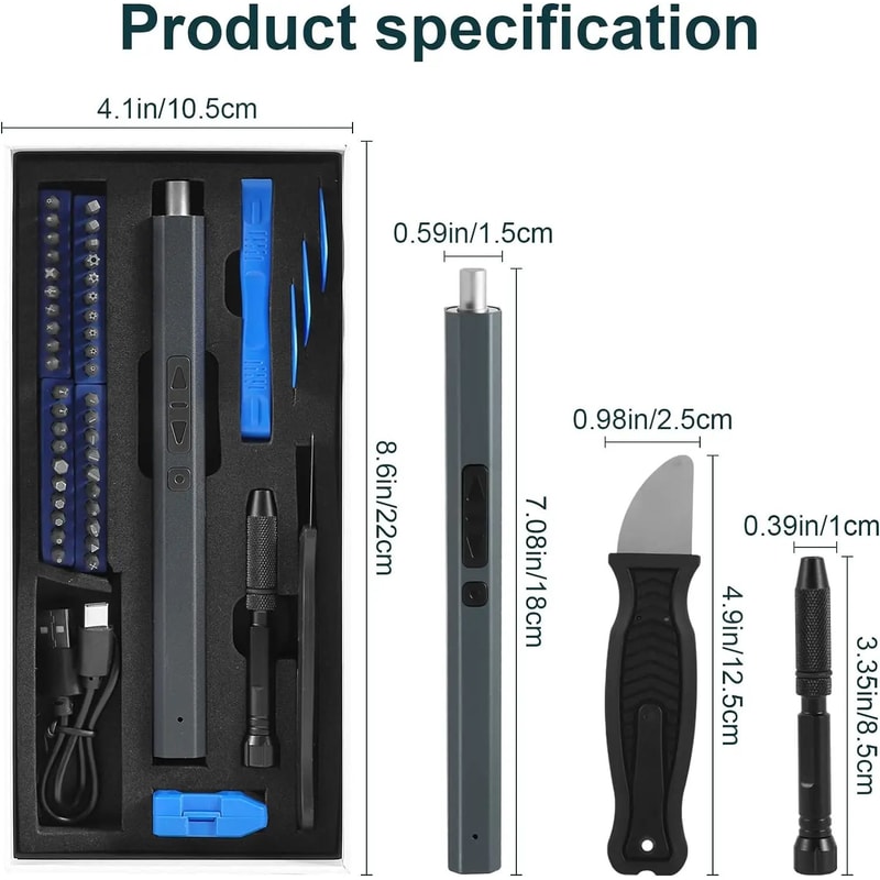 Cordless Electric Screwdriver Pro Kit Precision Screwdriver Set With Magnetic Screwdriver Bits USB 5