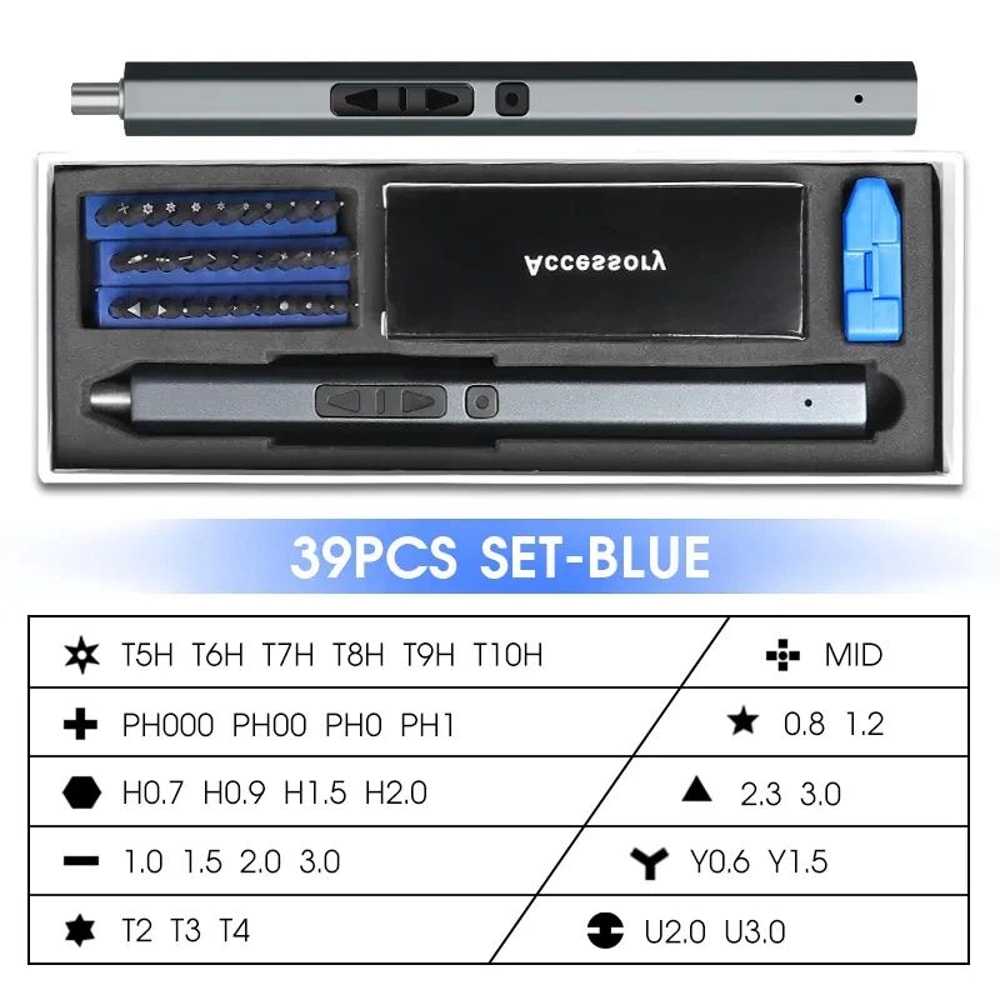 Cordless Electric Screwdriver Pro Kit Precision Screwdriver Set With Magnetic Screwdriver Bits USB 10