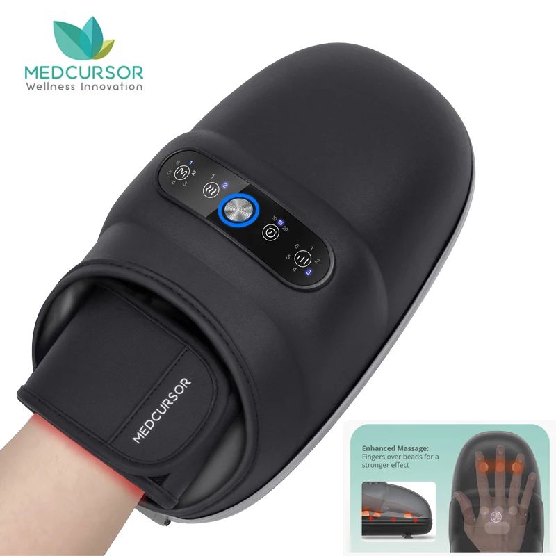 Premium Air Compression Heated Hand Massager For Arthritis Muscle Relief 0