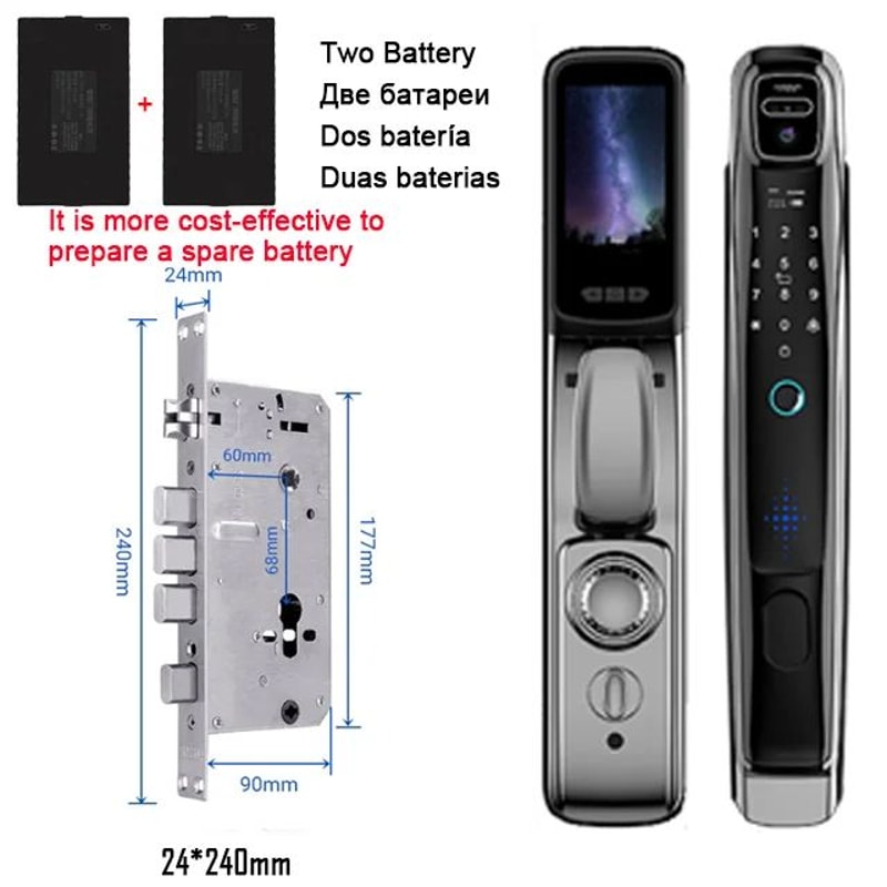 Tuya WiFi Face Recognition Door Lock With Camera Video Intercom Smart Home Security Lock 7