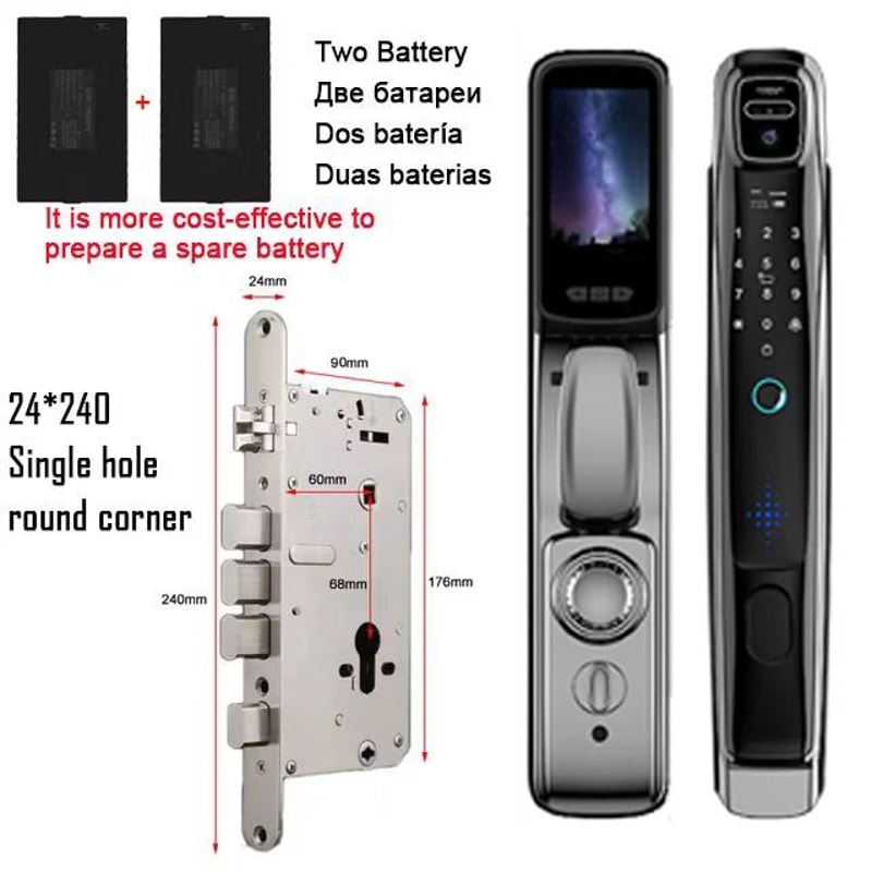 Tuya WiFi Face Recognition Door Lock With Camera Video Intercom Smart Home Security Lock 8