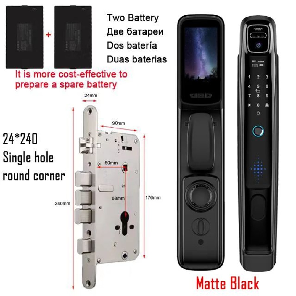 Tuya WiFi Face Recognition Door Lock With Camera Video Intercom Smart Home Security Lock 10