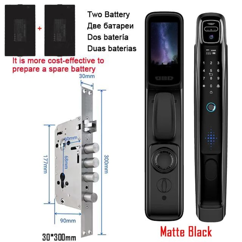 Tuya WiFi Face Recognition Door Lock With Camera Video Intercom Smart Home Security Lock 11