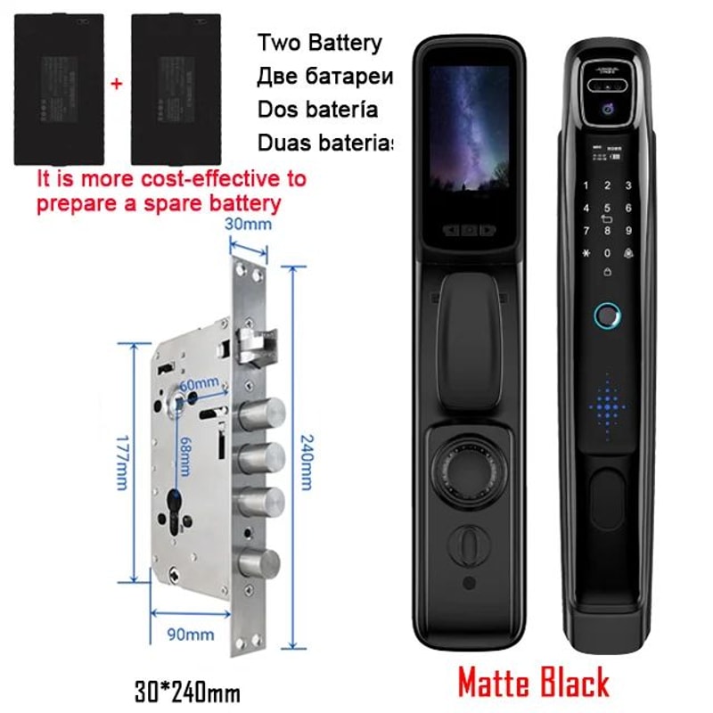 Tuya WiFi Face Recognition Door Lock With Camera Video Intercom Smart Home Security Lock 12
