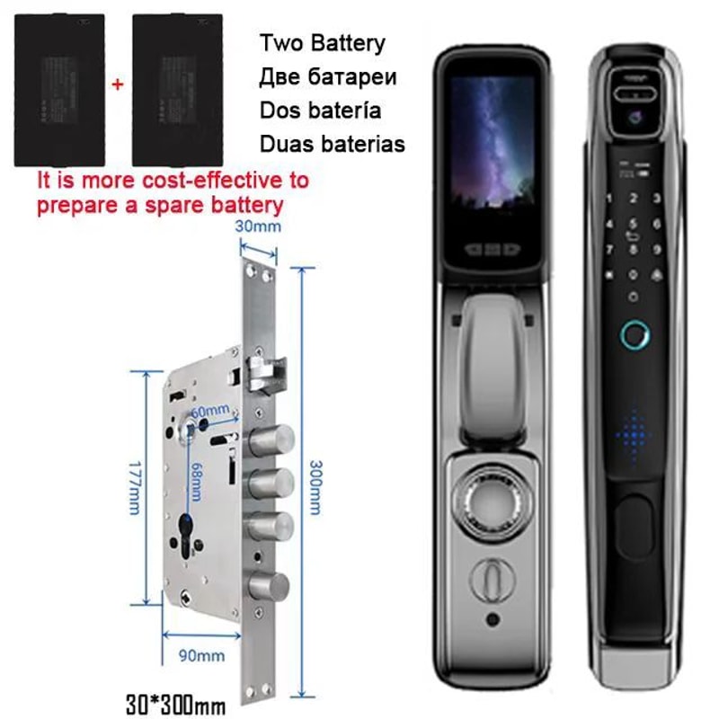 Tuya WiFi Face Recognition Door Lock With Camera Video Intercom Smart Home Security Lock 13