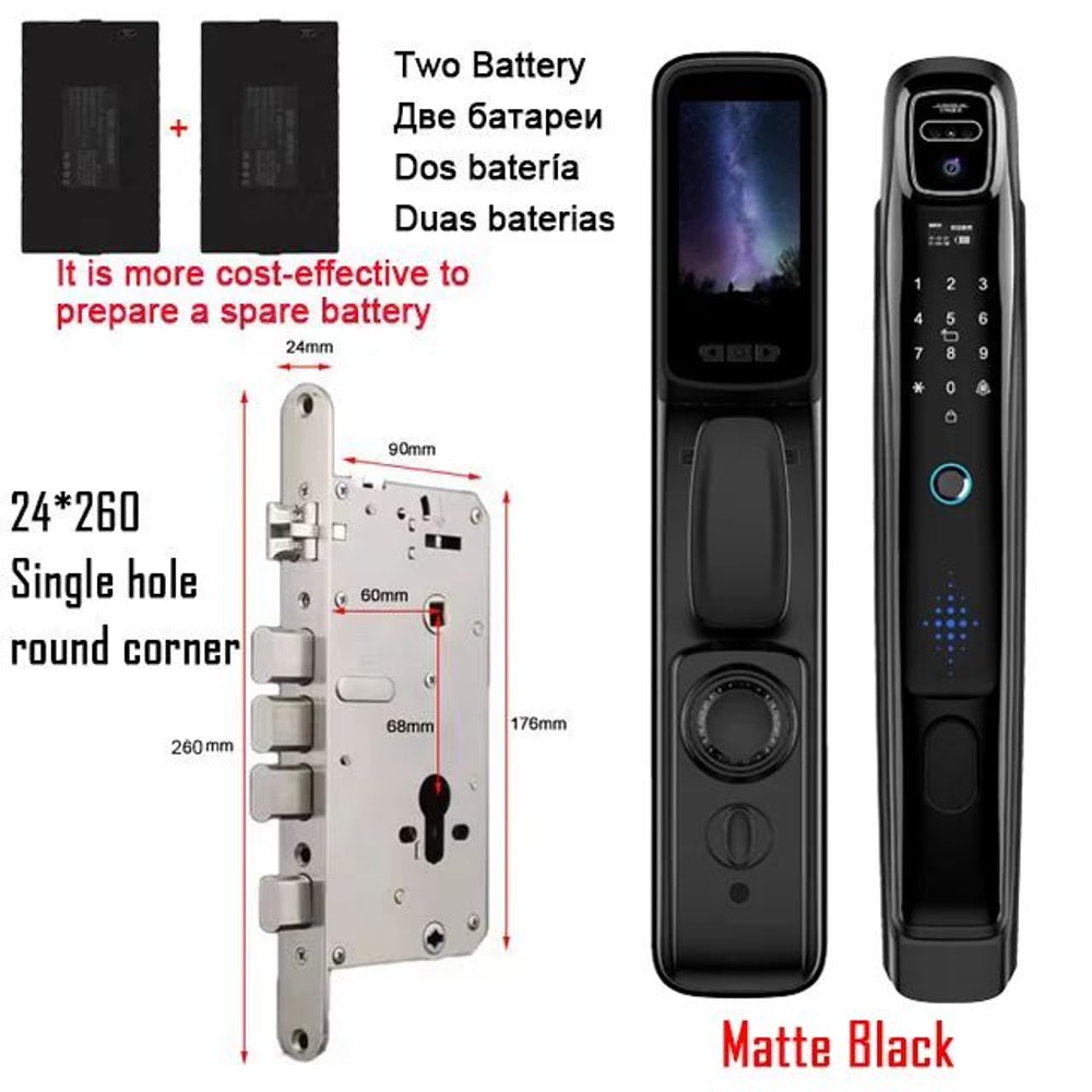 Tuya WiFi Face Recognition Door Lock With Camera Video Intercom Smart Home Security Lock 14