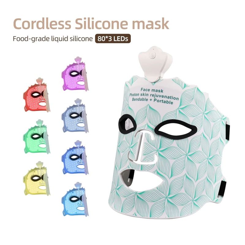 Advanced 7Color LED Face Mask For Red Light Therapy Mask Acne Treatment Silicone AntiAging Skin R 0