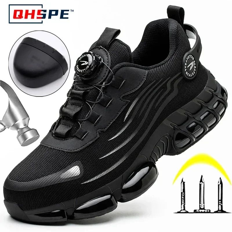 Mens HeavyDuty Safety Work Shoes Safety Work Shoes With AntiSmash Steel Toe AntiPuncture Work Boo 1