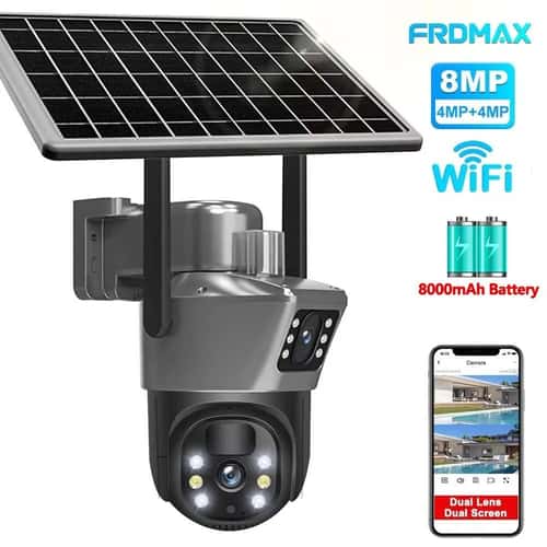 SolarGuard Pro 8MP 4K Outdoor Wireless CCTV Camera - Dual-Lens solar WiFi security camera with PTZ & Long-Lasting Solar