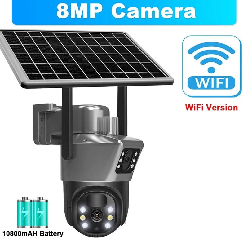 SolarGuard Pro 8MP 4K Outdoor Wireless CCTV Camera DualLens Solar WiFi Security Camera With PTZ L 6