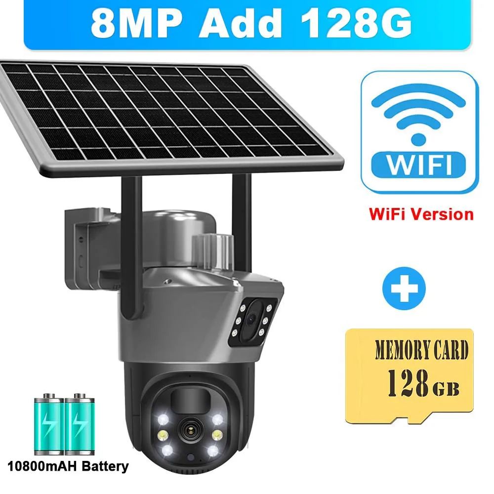 SolarGuard Pro 8MP 4K Outdoor Wireless CCTV Camera DualLens Solar WiFi Security Camera With PTZ L 9