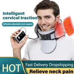 advanced cervical relief inflatable neck traction & posture support device