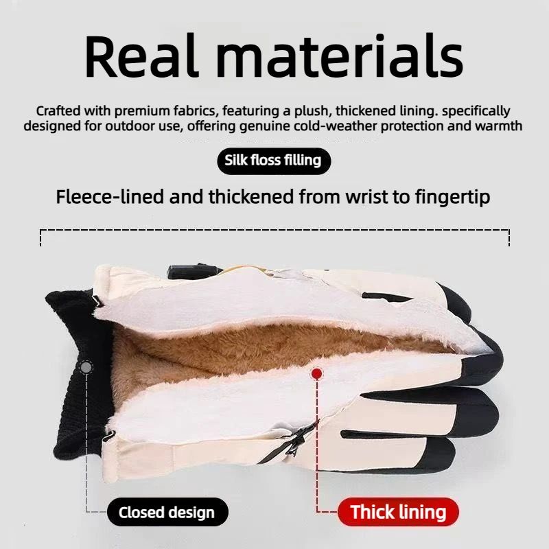 AllWeather Thermal Waterproof Winter Cycling Ski Gloves Unisex Warm Touch Screen Grip Gloves 4