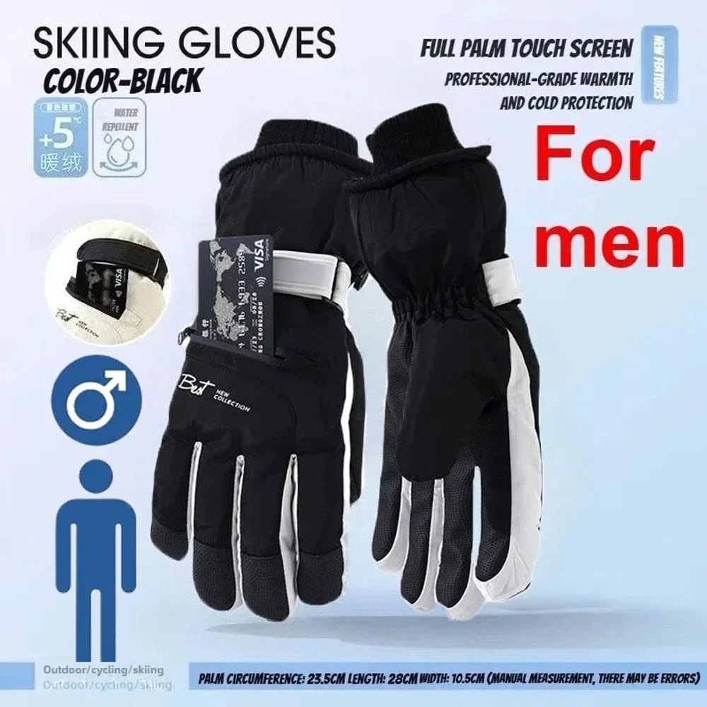 AllWeather Thermal Waterproof Winter Cycling Ski Gloves Unisex Warm Touch Screen Grip Gloves 8