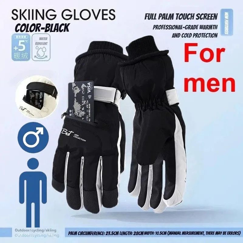 AllWeather Thermal Waterproof Winter Cycling Ski Gloves Unisex Warm Touch Screen Grip Gloves 8