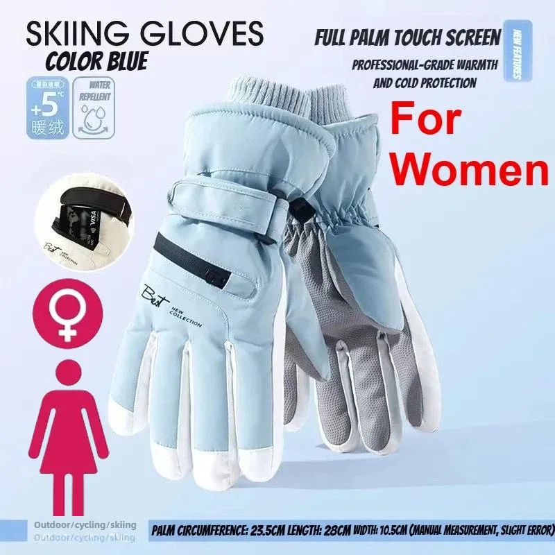AllWeather Thermal Waterproof Winter Cycling Ski Gloves Unisex Warm Touch Screen Grip Gloves 11