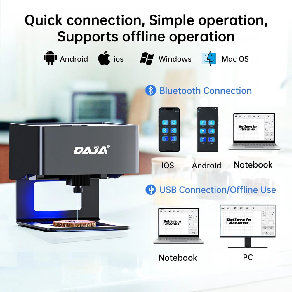 DAJA DJ6 Pro Mini Portable Laser Engraver Bluetooth DIY CNC Engraving Machine 3