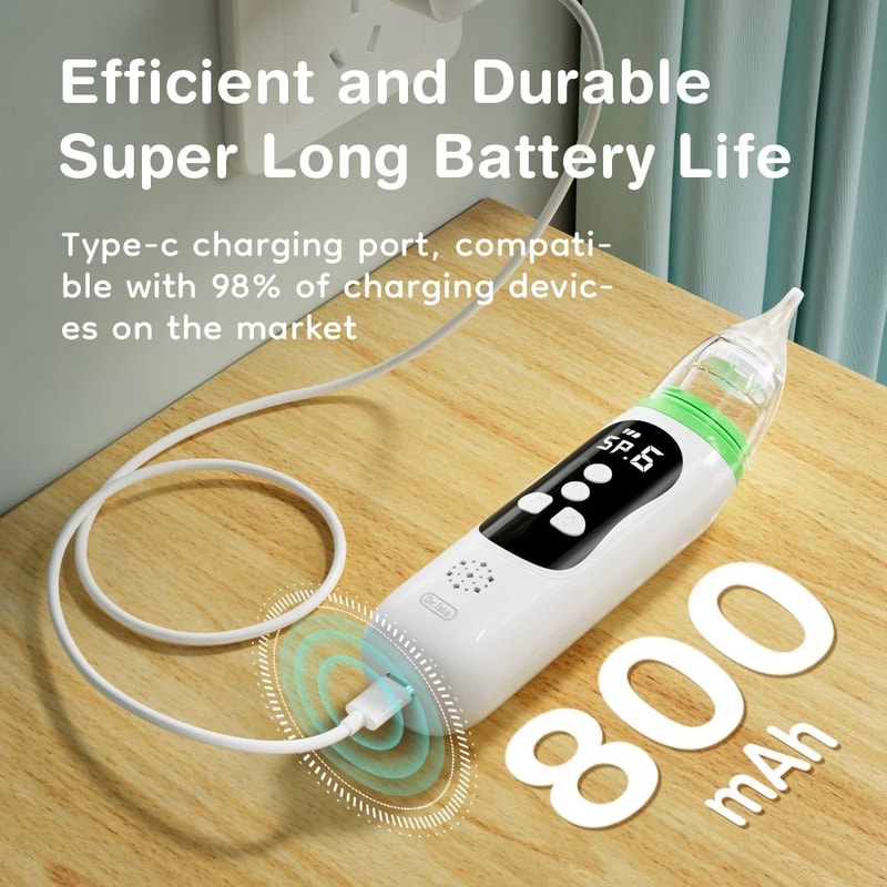 Premium Baby Electric Nasal Aspirator Gentle Adjustable Suction Airway Cleaner For Infants Toddle 4